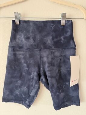 lululemon athletica High-Rise Tie-Dye Navy Bike Shorts